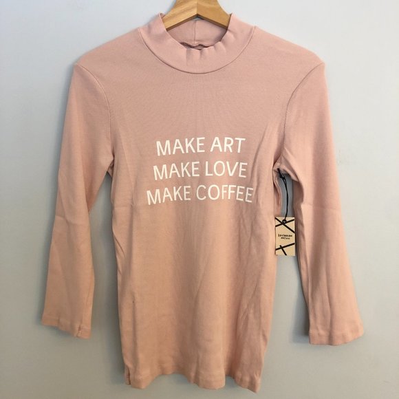 Daydream Make Art Mock Neck Top in Rose - Picture 3 of 8